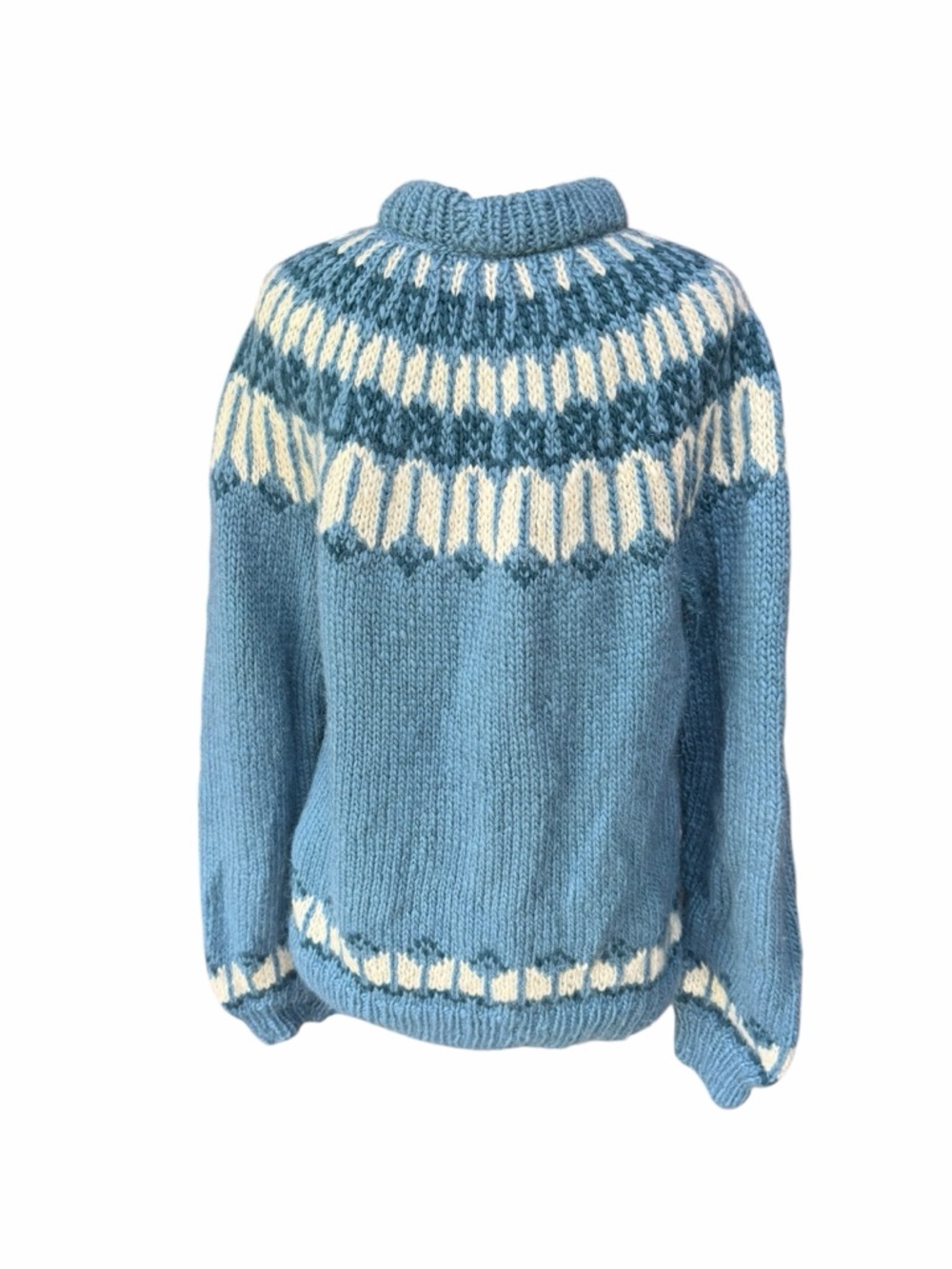 1970s 100% Wool Hand Knit Lopapeysa Sweater - Picture 5 of 5